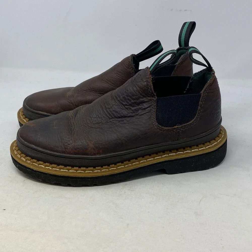 Georgia Boot Giant Romeo Brown Leather Slip On Work Shoes GR262 Mens 6.5 M